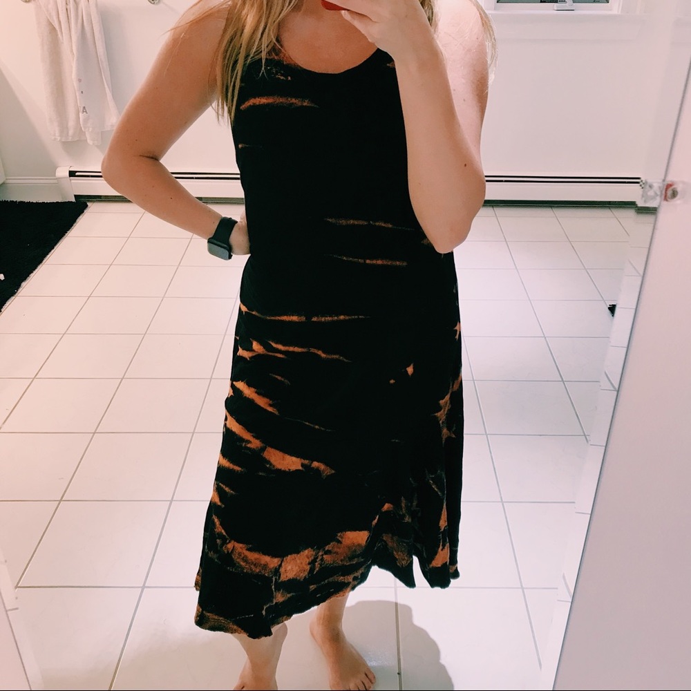 CASLON ACID WASH MIDI BLACK DRESS